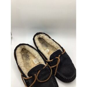 UGG Australia Dakota Sheepskin Moccasin Slippers Suede 5612 Women's Size 8 Black